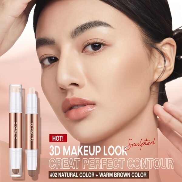 O.TWO.O 4 colors highlight makeup shadow contour stick double end brightens facial complexion and makes Light Beige more radiant perfect for giving as gifts on holidays to mothers and friends Daily Essential otwoo - Image 11