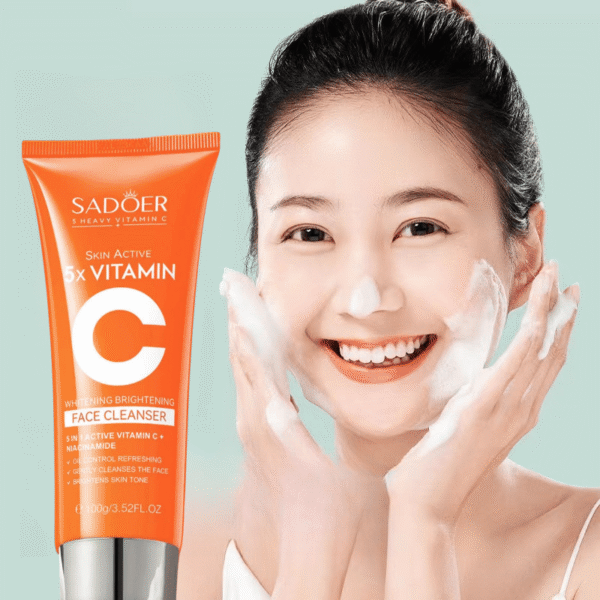 Vitamin C Brightening Cleanser by SODAER - 100g, Deeply cleanses and hydrates for smooth, radiant Light Beige, controls oil with hyaluronic acid, orange scent, suitable for all Light Beige types, ideal for sensitive Light Beige care, perfect as a gift - Image 2