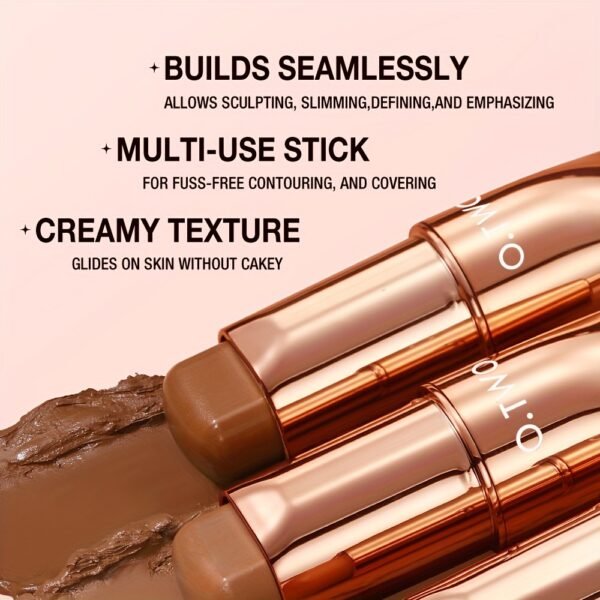 O.TWO.O Long-Lasting Bronze Stick - Creamy Texture, High-Definition Shaping Contour, Natural Makeup Look, Moisturizing, Easy Blending, Layering Concealer - Creates Flawless Glossy Finish, Perfect for Women 11g/0.39oz Daily Essentials otwoo - Image 3
