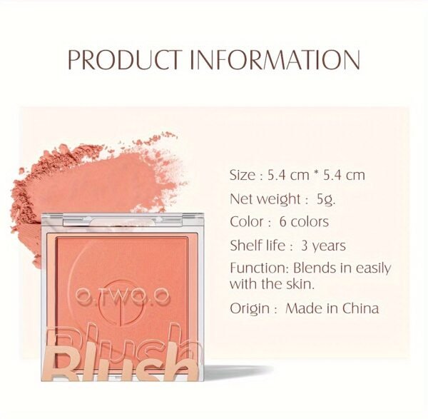 O.TWO.O Face Makeup Blush Palette 6 colors Powder quality High color rendering Smooth color Silky texture Long-lasting and non-smearing Autumn and Winter Style for a Three-Dimensional Fog Makeup Finish otwoo makeup for women - Image 22