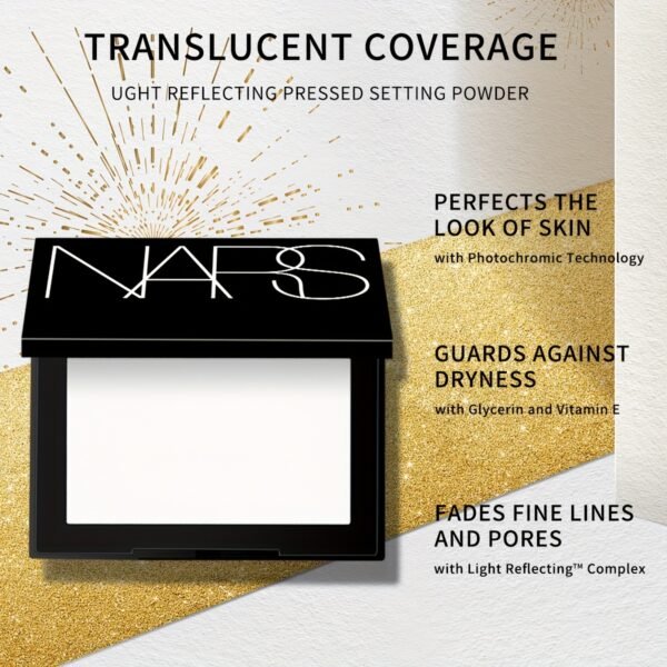 NARS Light Reflecting Setting Powder Pressed - 3g Mini Size, Oil-Control & Natural Finish, Lightweight Formula with Clear Powder for All Light Beige Types, Compact & Travel-Friendly - Image 2