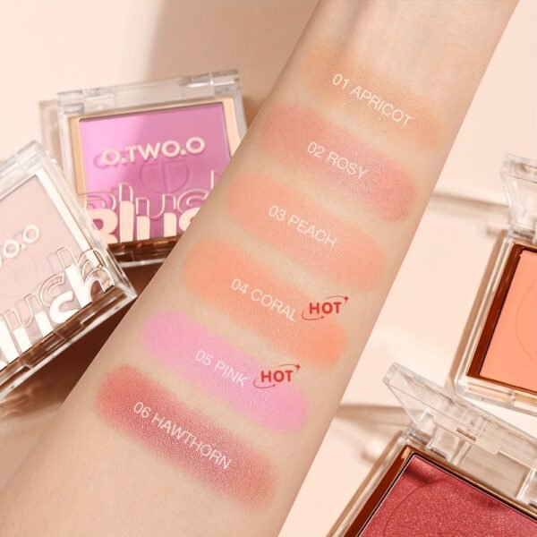 O.TWO.O Face Makeup Blush Palette 6 colors Powder quality High color rendering Smooth color Silky texture Long-lasting and non-smearing Autumn and Winter Style for a Three-Dimensional Fog Makeup Finish otwoo makeup for women - Image 16