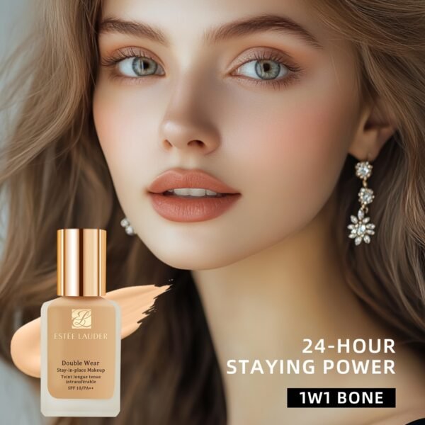 Double Wear Stay-in-Place Makeup 10 1W1 - 1 FL.OZ./30mL, Medium Coverage, Long-Lasting Foundation for Oily Skin, Light to Medium Skin Tone, Stay-in-Place Makeup | Medium Coverage Foundation | Liquid Foundation - Image 9