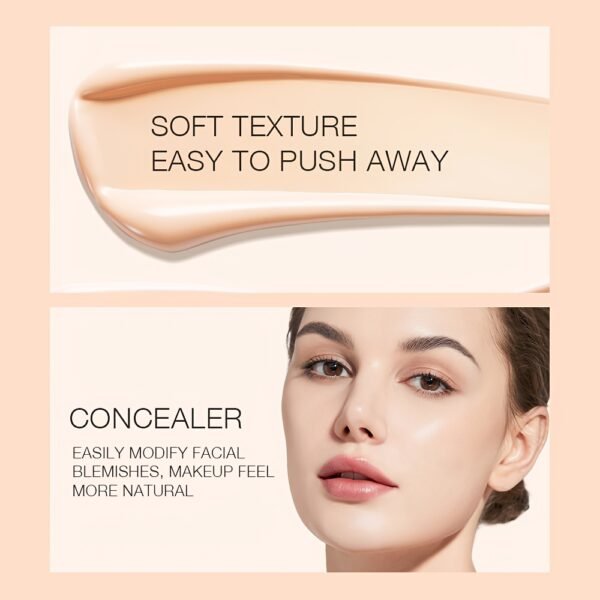O.TWO.O BB Cream - Natural Brightening & Waterproof Liquid Foundation, Oil-Control Concealer for All Skin Types, Lightweight Coverage with Glycerin for Hydration - Image 11