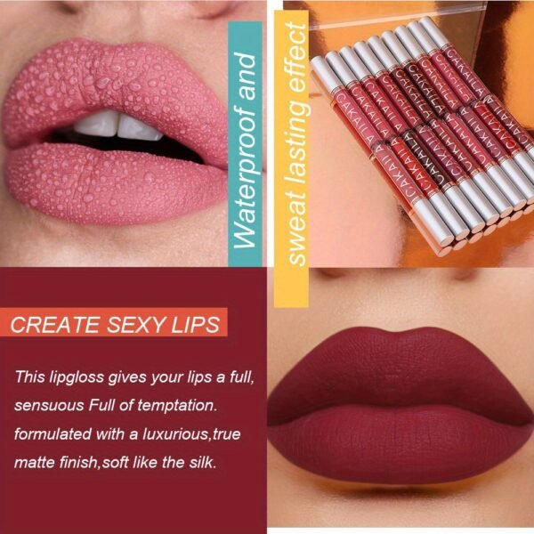 18pcs Waterproof Matte Lip Tint Set, Long-Lasting Nude Lip Color, Smooth and Sexy Lip Makeup, Valentine's Day Gift - Image 4