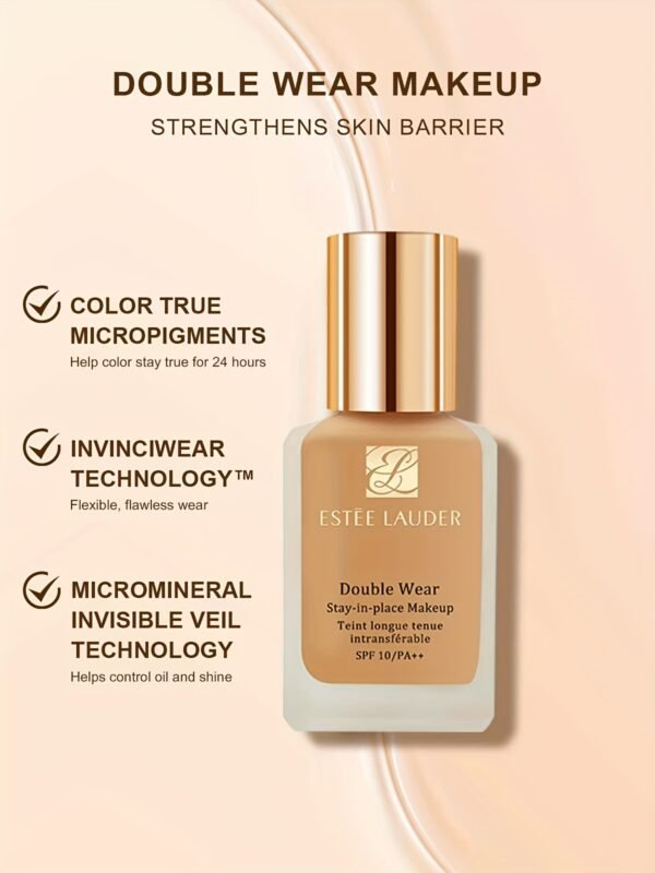 Double Wear Stay-in-Place Makeup 10 1W2 SAND - 1 FL.OZ./ 30ML, Oil-Friendly, Medium Coverage, Hydrating Formula for Oily Skin, Natural Look, Stay-in-Place Effect - Image 14