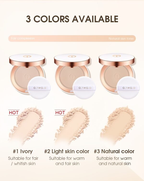 O.TWO.O 3 colors of silky moisturizing makeup setting powder, more delicate, no powder flying, full coverage, flawless makeup, long-lasting, 10/0.35oz, a must-have for all occasions - Image 17