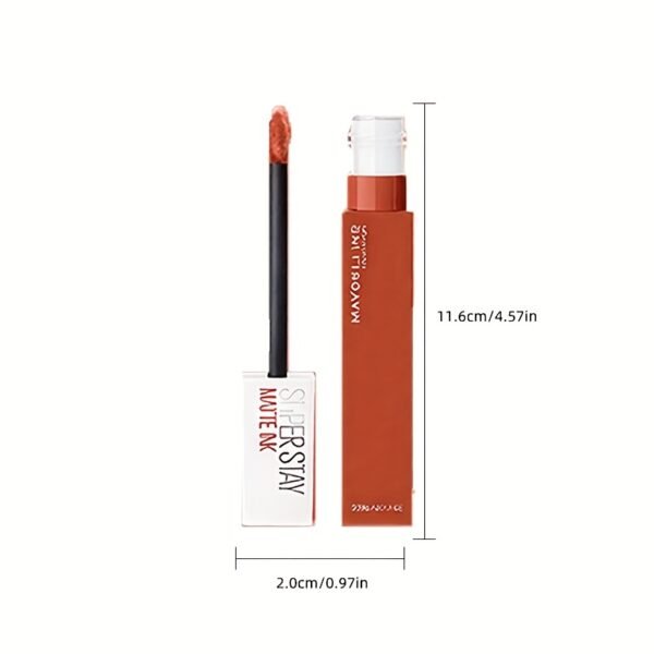 Maybelline Matte Liquid Lipstick - Long-Lasting Matte Lipstick, Non-Drying Formula, Kiss-Lock Technology, High Quality & Smudgeproof, Shade #480 (Deep Red/Orange-Brown) - for Everyday & Special Events - All Light Beige Types - 5ml - Image 2