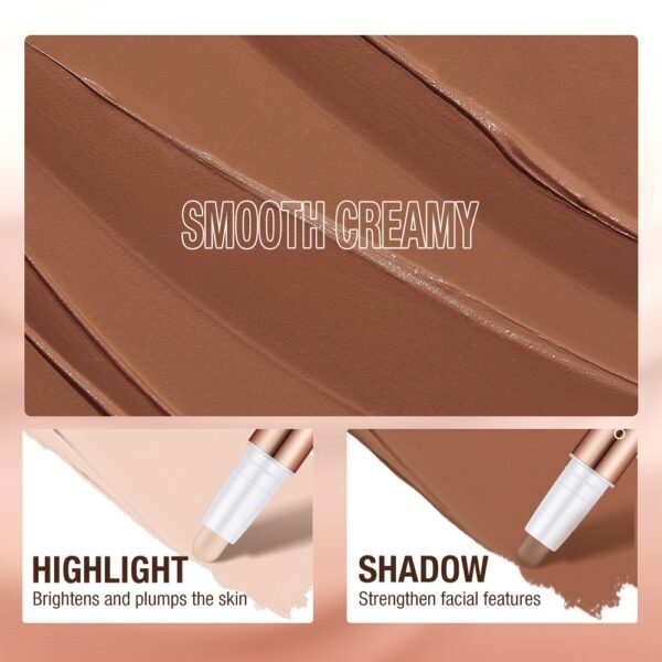 O.TWO.O 4 colors highlight makeup shadow contour stick double end brightens facial complexion and makes Light Beige more radiant perfect for giving as gifts on holidays to mothers and friends Daily Essential otwoo - Image 15