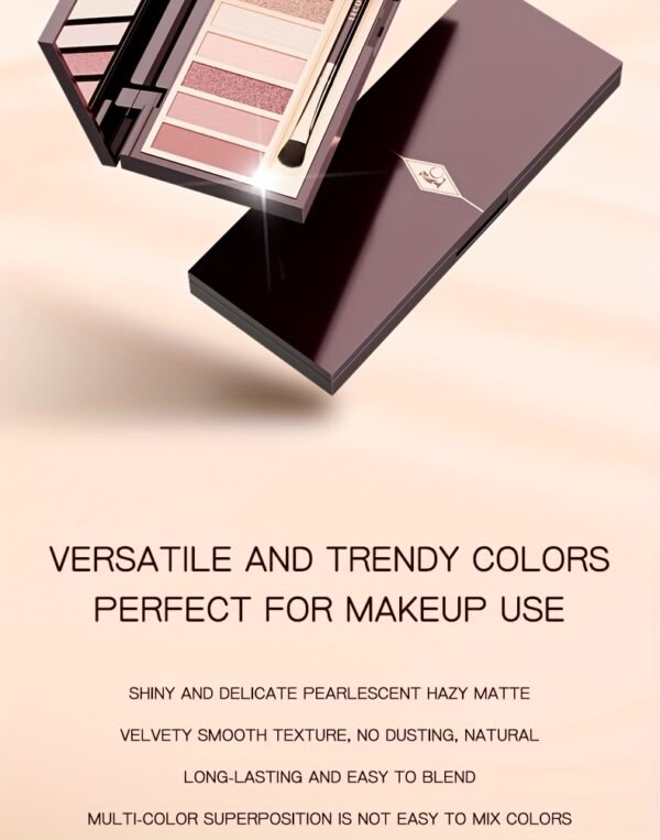 LECOVER2025 New Eyeshadow Palette 12 Colors Nose Contour Highlighter Blush One Palette Matte Shiny Fine Glitter Dual Head Eyeshadow Brushes Makeup Palette for Beautiful Eye Makeup Christmas Valentine'S Day Gift - Image 12