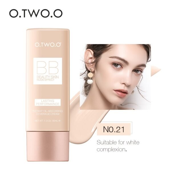 O.TWO.O BB Cream - Natural Brightening & Waterproof Liquid Foundation, Oil-Control Concealer for All Skin Types, Lightweight Coverage with Glycerin for Hydration - Image 3