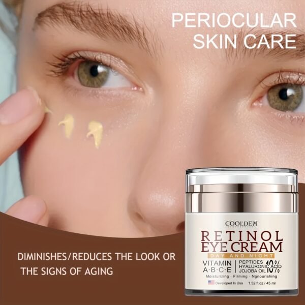 1Pc45Ml Retinol Moisturizing Eye Cream Containing Hexapeptide, Hyaluronic Acid And Jojoba Oil, Firming And Lifting Sagging Eye Area, Smoothing Eye Bags, Deep Moisturizing, Light Texture, Advanced Compound Rose Fragrance, Suitable for All Skin Types - Image 6