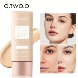 O.TWO.O BB Cream - Natural Brightening & Waterproof Liquid Foundation, Oil-Control Concealer for All Skin Types, Lightweight Coverage with Glycerin for Hydration