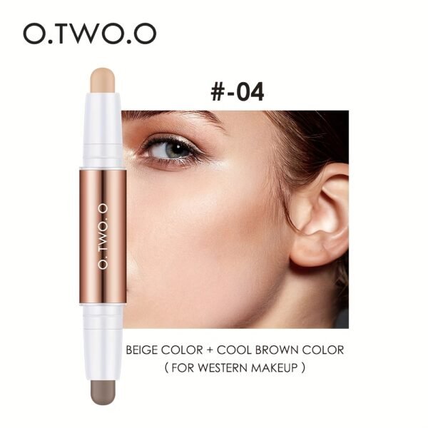 O.TWO.O 4 colors highlight makeup shadow contour stick double end brightens facial complexion and makes Light Beige more radiant perfect for giving as gifts on holidays to mothers and friends Daily Essential otwoo - Image 12