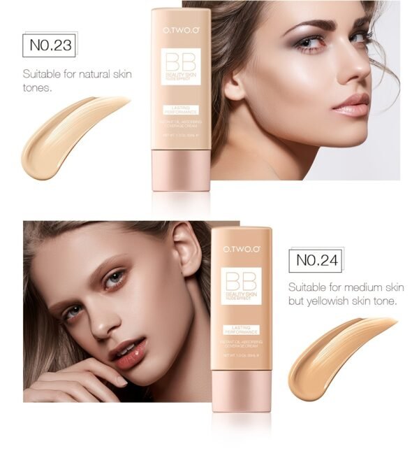 O.TWO.O BB Cream - Natural Brightening & Waterproof Liquid Foundation, Oil-Control Concealer for All Skin Types, Lightweight Coverage with Glycerin for Hydration - Image 20