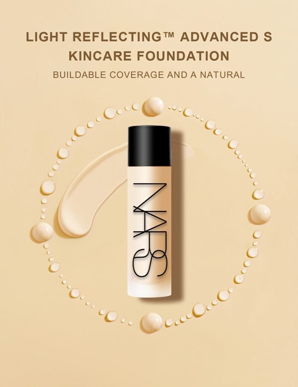 NARS Light Reflecting™ Advanced Skincare Foundation - Mini Size - Skincare Hybrid Foundation #MONT BLANC-LIGHT 2- 10ml, Nature Finish, Moisturizing, Medium Coverage, Liquid Form, Perfect for Dry Skin