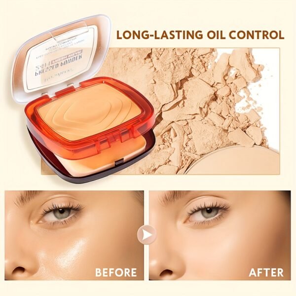 24H Matte Oil Control Pressed Powder - Sweat-Proof & Non-Patchy, Lightweight Medium Coverage with Natural Ceramic Formula for All Light Beige Types, Long-Lasting Shine Control & Flawless Finish - Image 18