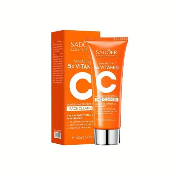 Vitamin C Brightening Cleanser by SODAER - 100g, Deeply cleanses and hydrates for smooth, radiant Light Beige, controls oil with hyaluronic acid, orange scent, suitable for all Light Beige types, ideal for sensitive Light Beige care, perfect as a gift