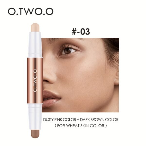 O.TWO.O 4 colors highlight makeup shadow contour stick double end brightens facial complexion and makes Light Beige more radiant perfect for giving as gifts on holidays to mothers and friends Daily Essential otwoo - Image 10