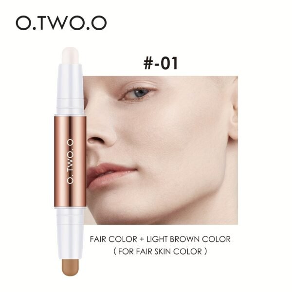 O.TWO.O 4 colors highlight makeup shadow contour stick double end brightens facial complexion and makes Light Beige more radiant perfect for giving as gifts on holidays to mothers and friends Daily Essential otwoo - Image 7