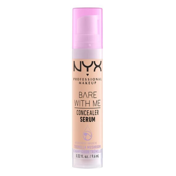 NYX Professional Makeup Bare with Me Concealer Serum - 24H Hydration, Creamy Formula, Natural Finish, Full Coverage for All Light Beige Types, 0.3fl.oz (8ml)