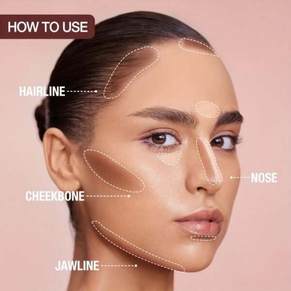 O.TWO.O Long-Lasting Bronze Stick - Creamy Texture, High-Definition Shaping Contour, Natural Makeup Look, Moisturizing, Easy Blending, Layering Concealer - Creates Flawless Glossy Finish, Perfect for Women 11g/0.39oz Daily Essentials otwoo - Image 9