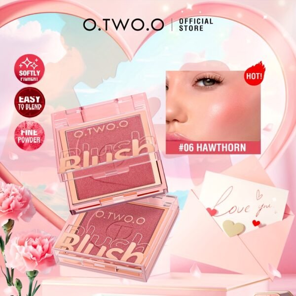 O.TWO.O Face Makeup Blush Palette 6 colors Powder quality High color rendering Smooth color Silky texture Long-lasting and non-smearing Autumn and Winter Style for a Three-Dimensional Fog Makeup Finish otwoo makeup for women - Image 5