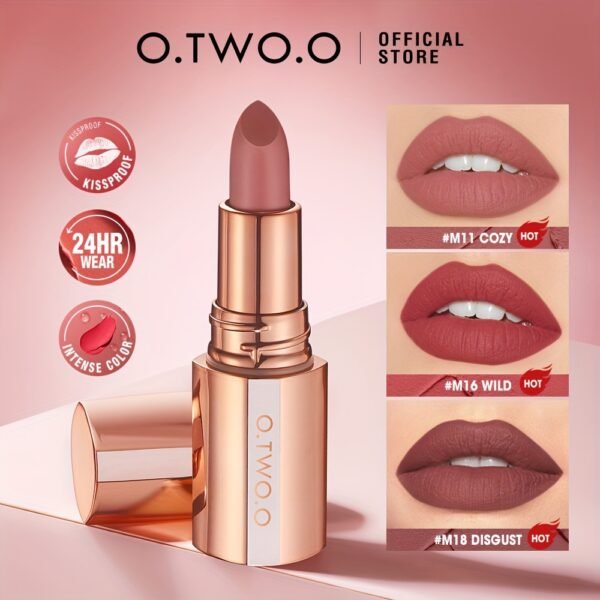 O.TWO.O Lipstick Matte Lip Gloss Waterproof And Non-Smearing Matte Lip Gloss for Girls Does Not Stick to Cups And Lasts for a Long Time Labiales Korean Makeup OTWOO Make Up for Women Girly Must Haves - Image 7