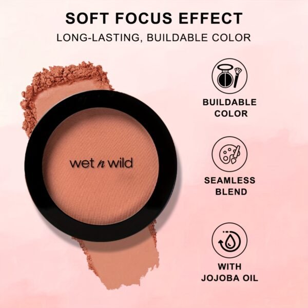 wet n wild Color Icon Blush, Effortless Matte Natural Sheer Glow & Seamless Blend, Luxuriously Infused Smooth Jojoba Oil, - Mellow Wine - Image 3