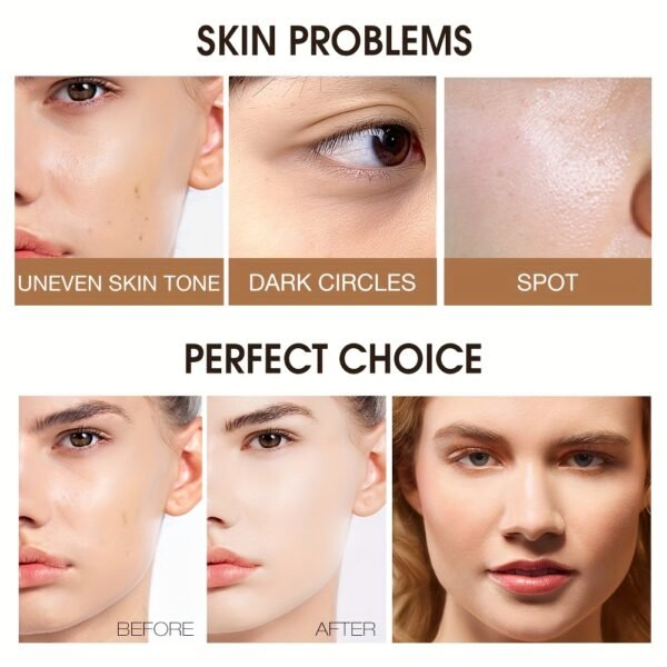 O.TWO.O BB Cream - Natural Brightening & Waterproof Liquid Foundation, Oil-Control Concealer for All Skin Types, Lightweight Coverage with Glycerin for Hydration - Image 8