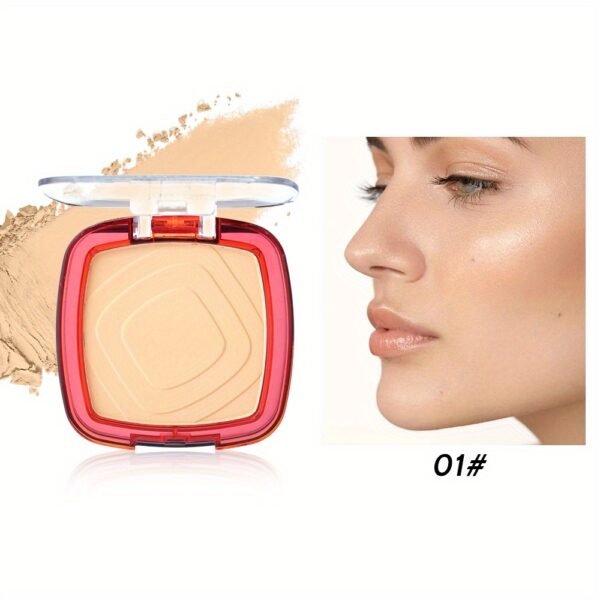 24H Matte Oil Control Pressed Powder - Sweat-Proof & Non-Patchy, Lightweight Medium Coverage with Natural Ceramic Formula for All Light Beige Types, Long-Lasting Shine Control & Flawless Finish - Image 4