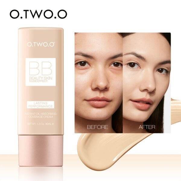 O.TWO.O BB Cream - Natural Brightening & Waterproof Liquid Foundation, Oil-Control Concealer for All Skin Types, Lightweight Coverage with Glycerin for Hydration - Image 2