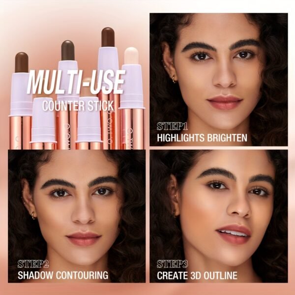 O.TWO.O 4 colors highlight makeup shadow contour stick double end brightens facial complexion and makes Light Beige more radiant perfect for giving as gifts on holidays to mothers and friends Daily Essential otwoo - Image 5