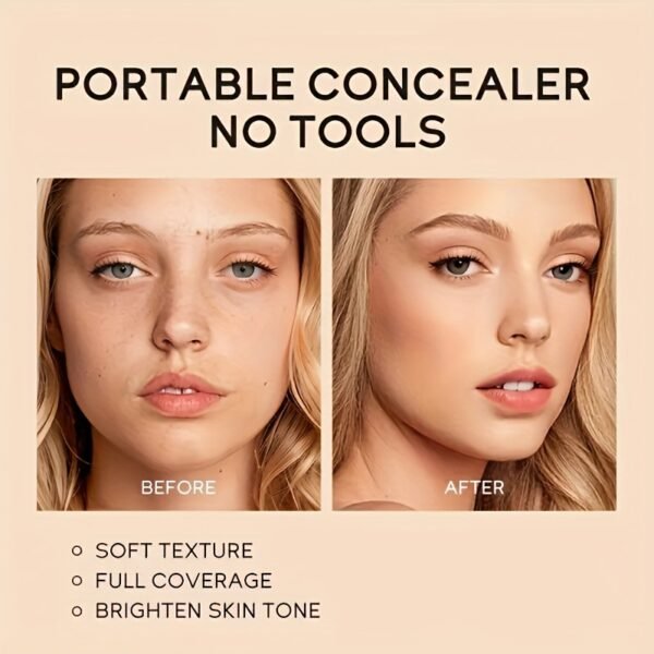 Ethically Made Liquid Concealer Stick with Large Brush Head - Medium Coverage, Long-Lasting Color Correction for All Skin Tones, 0.68oz - Image 9