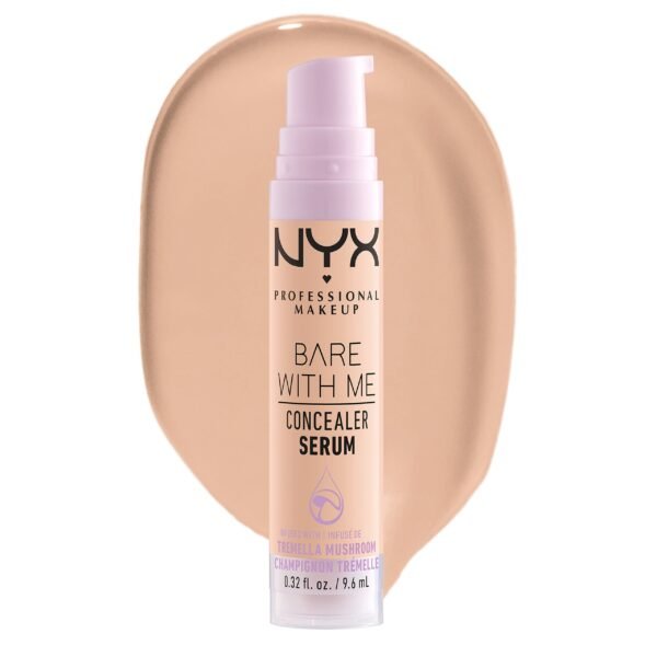 NYX Professional Makeup Bare with Me Concealer Serum - 24H Hydration, Creamy Formula, Natural Finish, Full Coverage for All Light Beige Types, 0.3fl.oz (8ml) - Image 6
