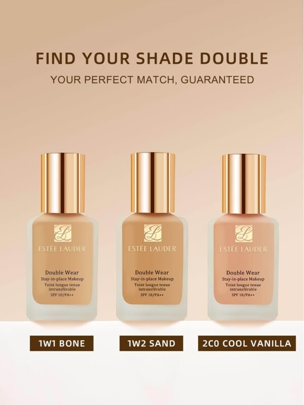 Double Wear Stay-in-Place Makeup 10 1W2 SAND - 1 FL.OZ./ 30ML, Oil-Friendly, Medium Coverage, Hydrating Formula for Oily Skin, Natural Look, Stay-in-Place Effect - Image 12