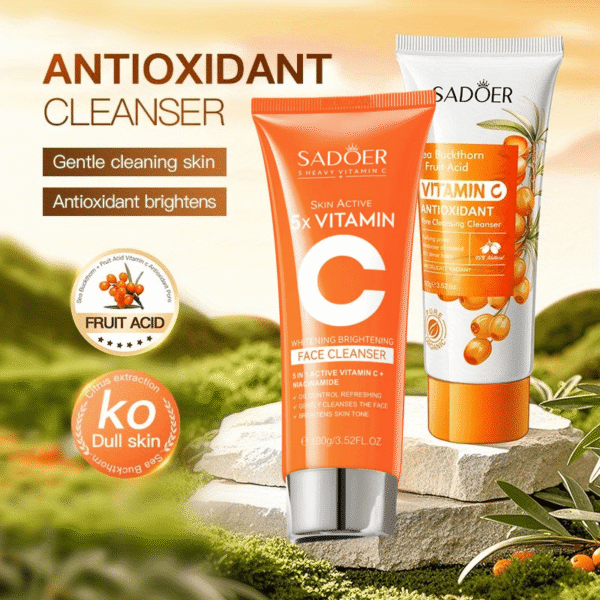 Vitamin C Brightening Cleanser by SODAER - 100g, Deeply cleanses and hydrates for smooth, radiant Light Beige, controls oil with hyaluronic acid, orange scent, suitable for all Light Beige types, ideal for sensitive Light Beige care, perfect as a gift - Image 3