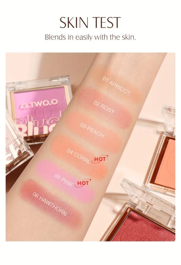 O.TWO.O Face Makeup Blush Palette 6 colors Powder quality High color rendering Smooth color Silky texture Long-lasting and non-smearing Autumn and Winter Style for a Three-Dimensional Fog Makeup Finish otwoo makeup for women - Image 20