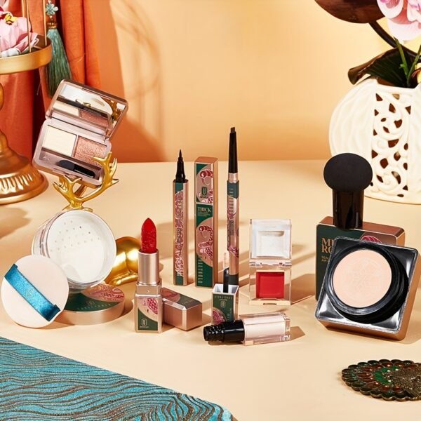 10pcs Poetic Phoenix Beauty Set, Includes 999# Lipstick, Mushroom Powder Puff, Full Face Eye Lipstick Kit with Gift Bag, Perfect for Valentine'S Day/Mother'S Day/Halloween/Christmas Makeup Gift Box - Image 3