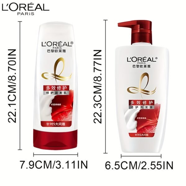 L'Oréal Paris Extraordinary Oil Shampoo & Conditioner - Smooth & Light, Multi-Effect Repair for Normal Hair, Improves Hair Quality, Soft & Manageable Hair, Hair Repair Shampoo|Smooth Hair Texture|Oil Infused Formula - Image 2
