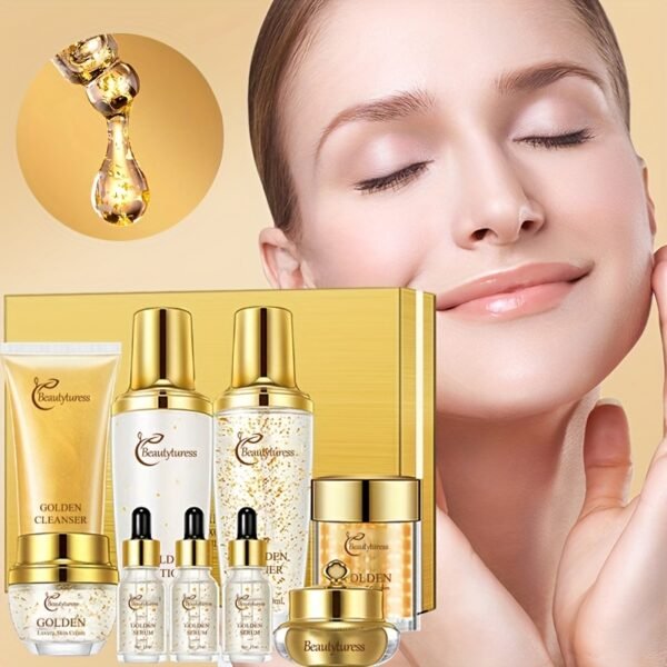 Elegant Lady'S Skincare Set 9pcs/ set, Moisturizing and Water-retaining, Moisturizing Dry Light Beige, Light Beige is Glossy, Contains Niacinamide, Hyaluronic Acid and other Light Beige care ingredients, High-end Women'S set, suitable for parties, festiva - Image 3