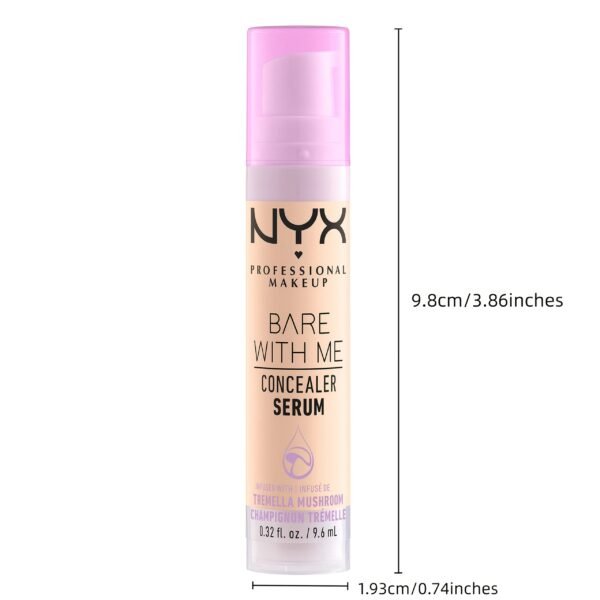 NYX Professional Makeup Bare with Me Concealer Serum - 24H Hydration, Creamy Formula, Natural Finish, Full Coverage for All Light Beige Types, 0.3fl.oz (8ml) - Image 7