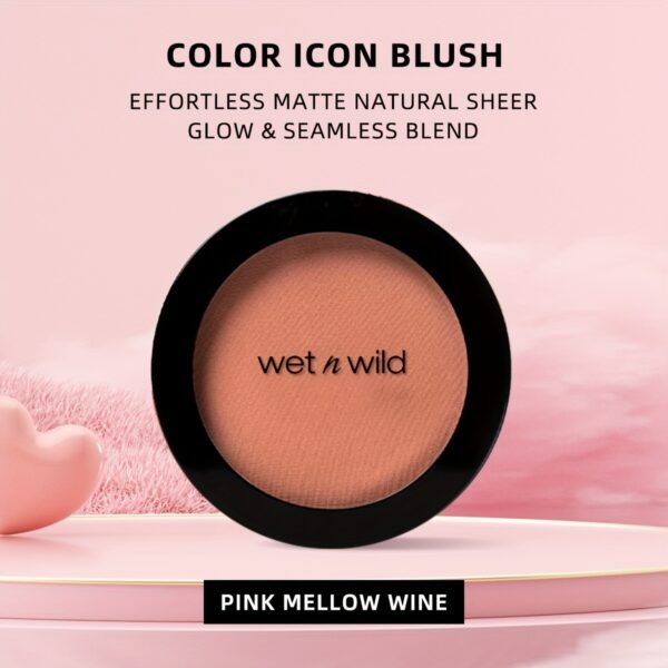 wet n wild Color Icon Blush, Effortless Matte Natural Sheer Glow & Seamless Blend, Luxuriously Infused Smooth Jojoba Oil, - Mellow Wine